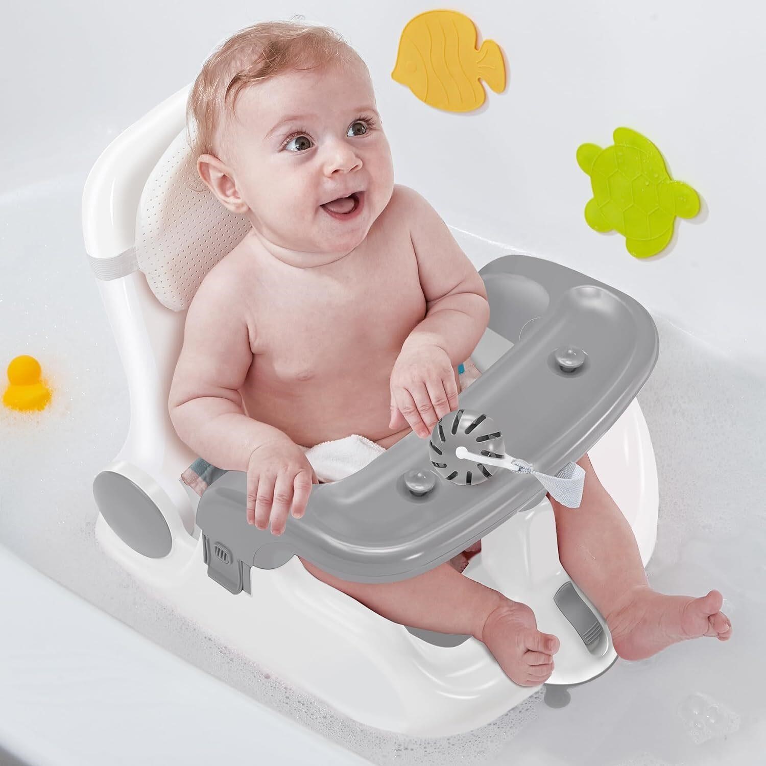 Obee Odee Baby Bath Seat  2 Modes  Light Grey