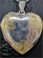$360 Silver Locket Heart Necklace (~weight 11.27g)