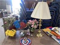 Decor Lot Lamp, Flowers and More