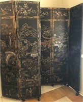 F - ANTIQUE ASIAN SCREEN / DIVIDER  6 PANELS (C22)