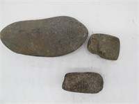 LOT OF 3 NATIVE AMERICAN STONE TOOLS
