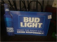 Bud Light Metal Sign, Bar Decor