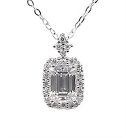 925S 1.0ct Emerald Moissanite Necklace