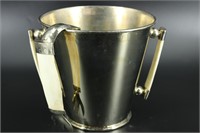 Modern Silver Plated Ice Bucket and Tongs