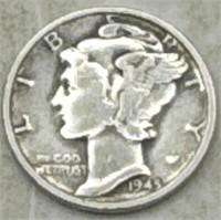 (E) 1945 d Silver Mercury Dime Coin