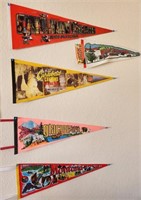 W - LOT OF 5 COLLECTIBLE PENNANTS (H6)