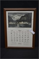 May 1946 Currier & Ives Night on Hudson Framed