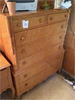 Tall cherry wood dresser 7 drawers 5' tall 42" w
