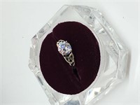 Sterling Ring with large White Topaz