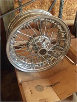 (4) 48 SPOKED WHEELS, CHROME, 4 HOLE