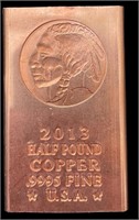2013 Half Pound Copper Bar