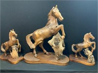 Wooden Horse Statues