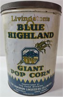 Blue Highland Giant Popcorn Tin