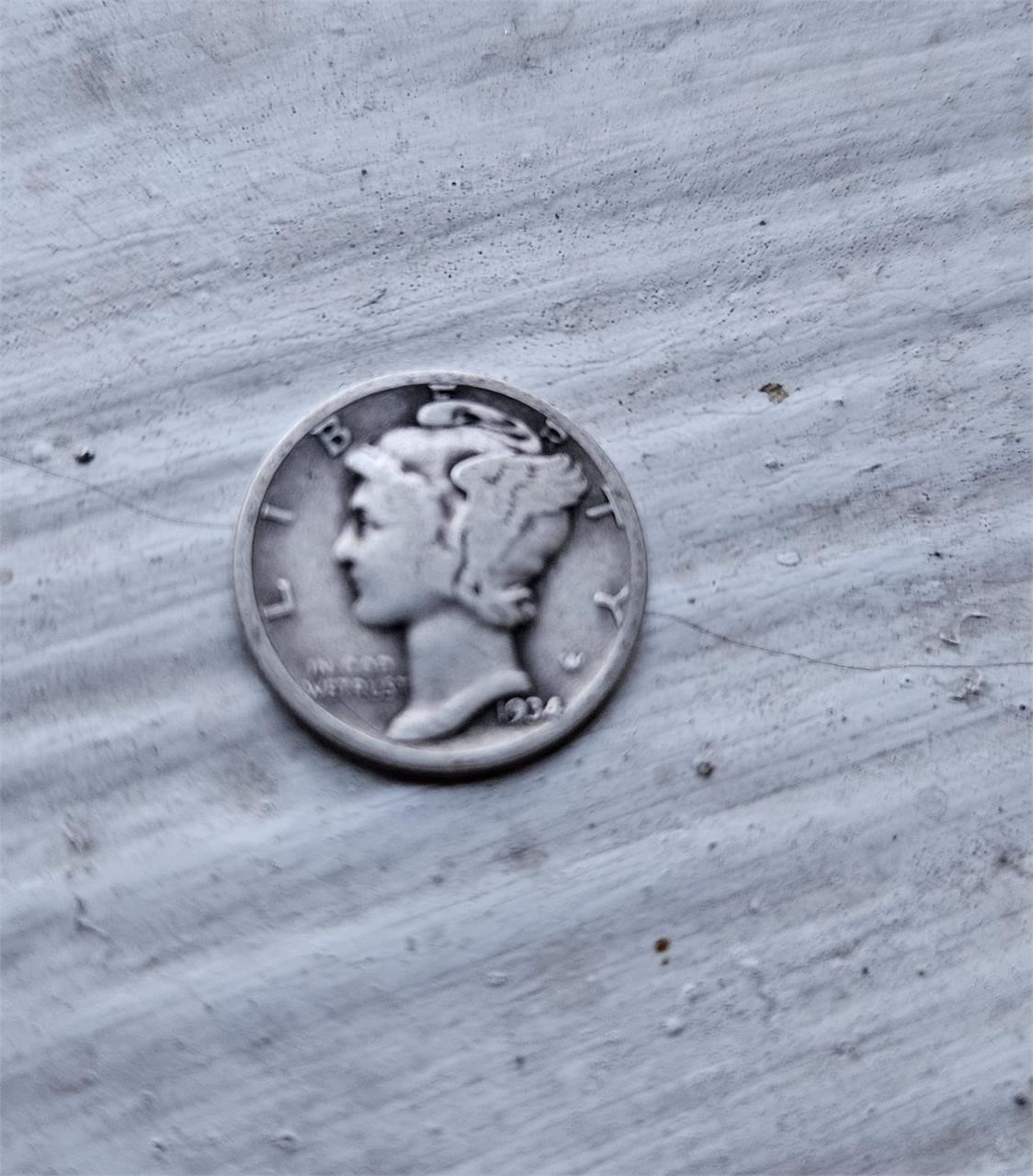 1934 Silver Mercury Dime