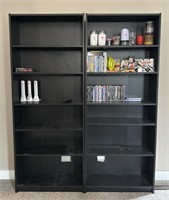 2 black book shelfs - 31.5x79x11 each