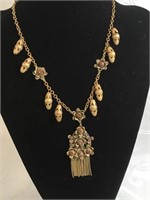 Art Deco Floral Flapper Necklace