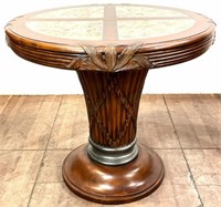 Traditional Mahogany & Marble Top Pub Dining Table