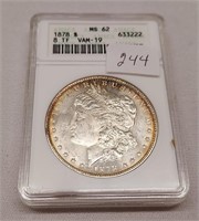 1878 8 T.F. Dollar ANACS MS 62 (Looks PL)