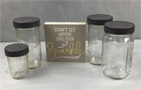 4 ball wide mouth leakproof glass jars and dull