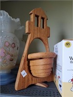 Wooden Folding Basket Lighthouse Stand