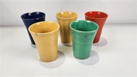 (5) Vtg Fiesta Tumblers 4.5" tall (Please see pics