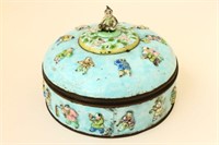 Cantonese Enamel Box and Cover,