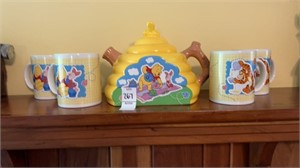Winnie the Pooh cookie jar and mugs