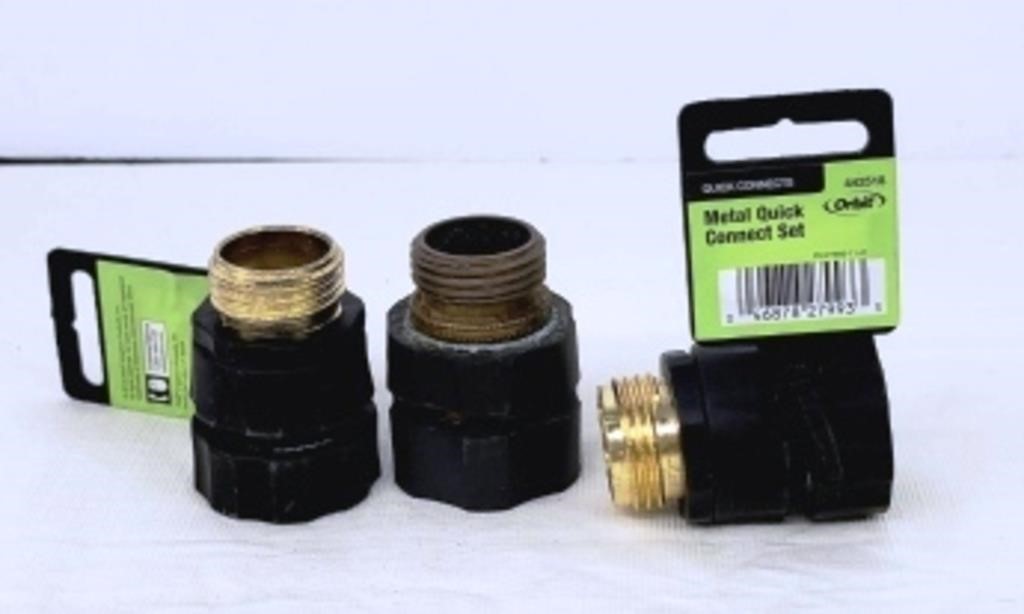 3 Orbit Metal Quick Connect Sets for Water Hoses