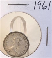 1961 Elizabeth II Canadian Silver Dime