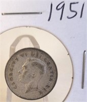 1951 Georgivs VI Canadian Silver Dime