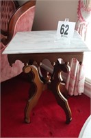 Vintage Eastlake Style Marble Top Table (15" X