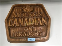 Wood Molson Beer Sign - 18 x 18