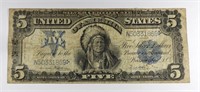 1899 $5 SILVER CERT "INDIAN CHIEF" NOTE