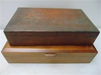 Two Wood Flatware Boxes
