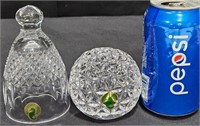 Waterford Crystal Bell & Ball Paperweight