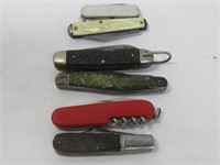 Six Assorted Pocket Knives As Pictured