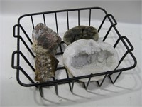 10"x 10" Wire Basket W/Assorted Rock Specimens