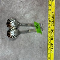 2 Shell Patterned Sugar Spoons