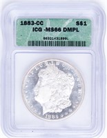 Coin 1883-CC Morgan Silver Dollar - ICG MS66 DMPL