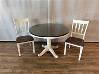 Glass Top Pedestal Dining Table w/2 Chairs