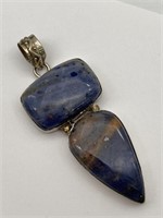 925 Silver Sodalite Stone Pendant