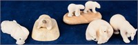 Ivory & Ivory Composite Polar Animal Figurines