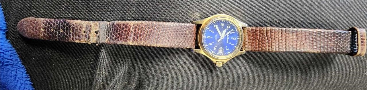L.L. Bean bronze tone with blue dial mens watch