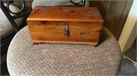 Vintage Handcrafted Cedar wood jewelry box /