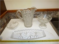 Vintage Glass Service & Decor - 4pc