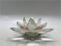 Crystal Glass Lotus Flower with Mirror Sculpture