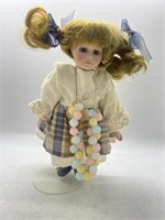 Little Porcelain Doll & Painted Bunny ADORABLE !