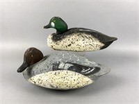 L.L. Bean Pair of Goldeneye Duck Decoys, glass