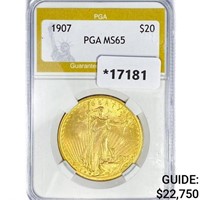1907 $20 Gold Double Eagle PGA MS65