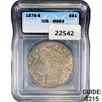 1878-S Morgan Silver Dollar ICG MS63